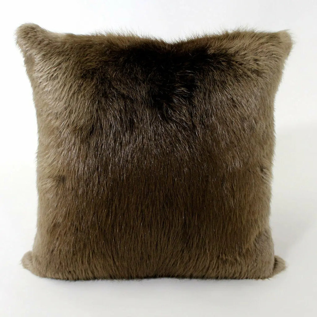Real Brown Beaver Fur Pillow True North Furs