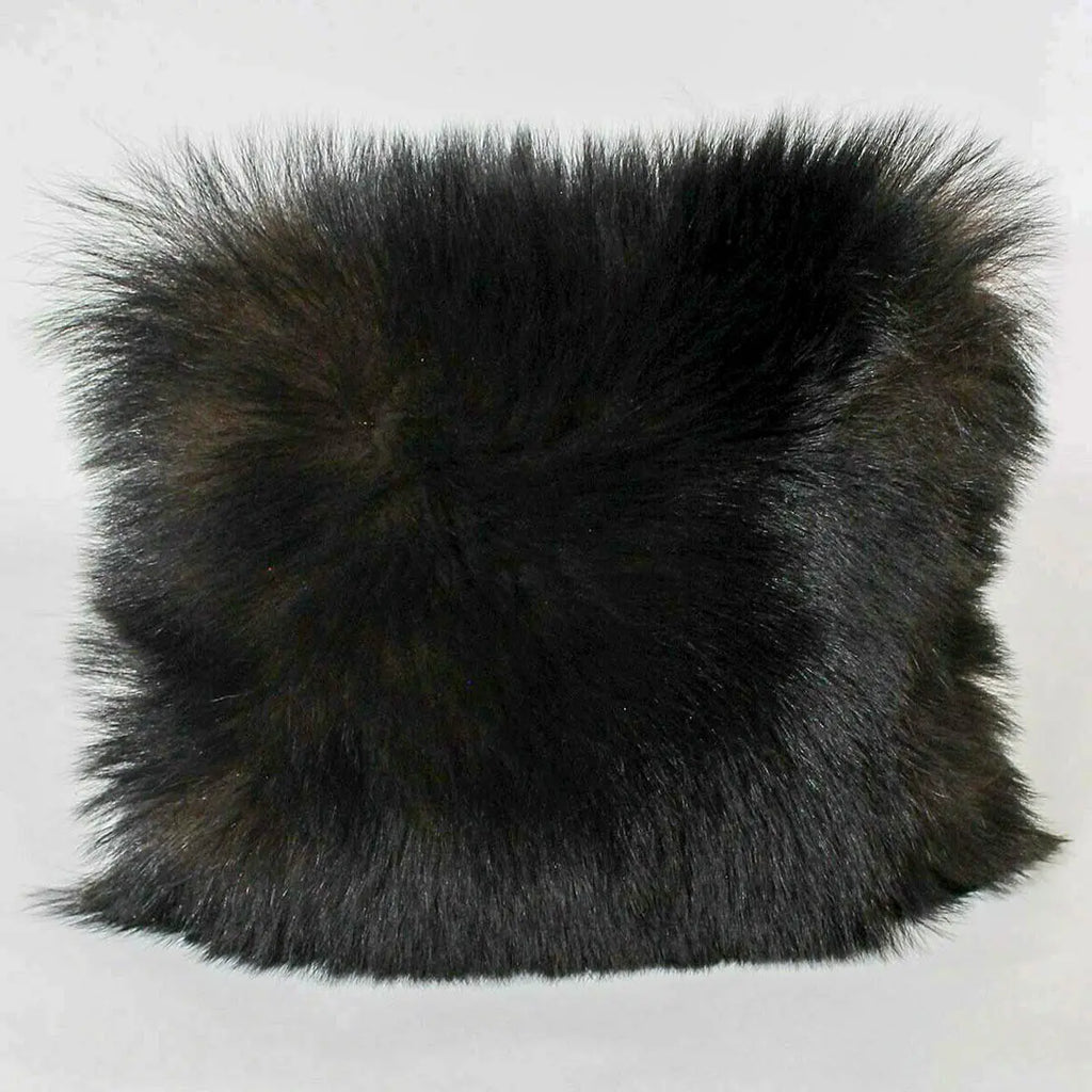 Furry black pillows sale