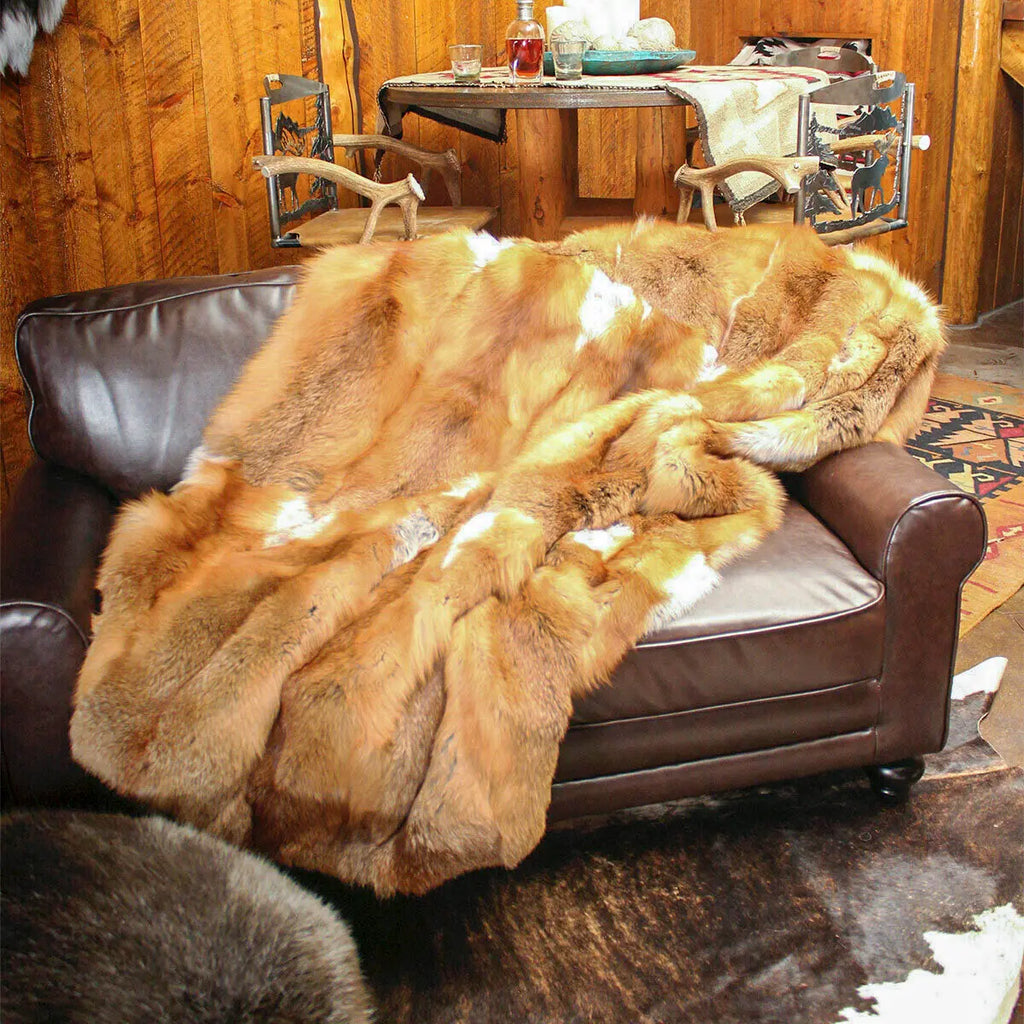 Faux fox fur blanket hotsell