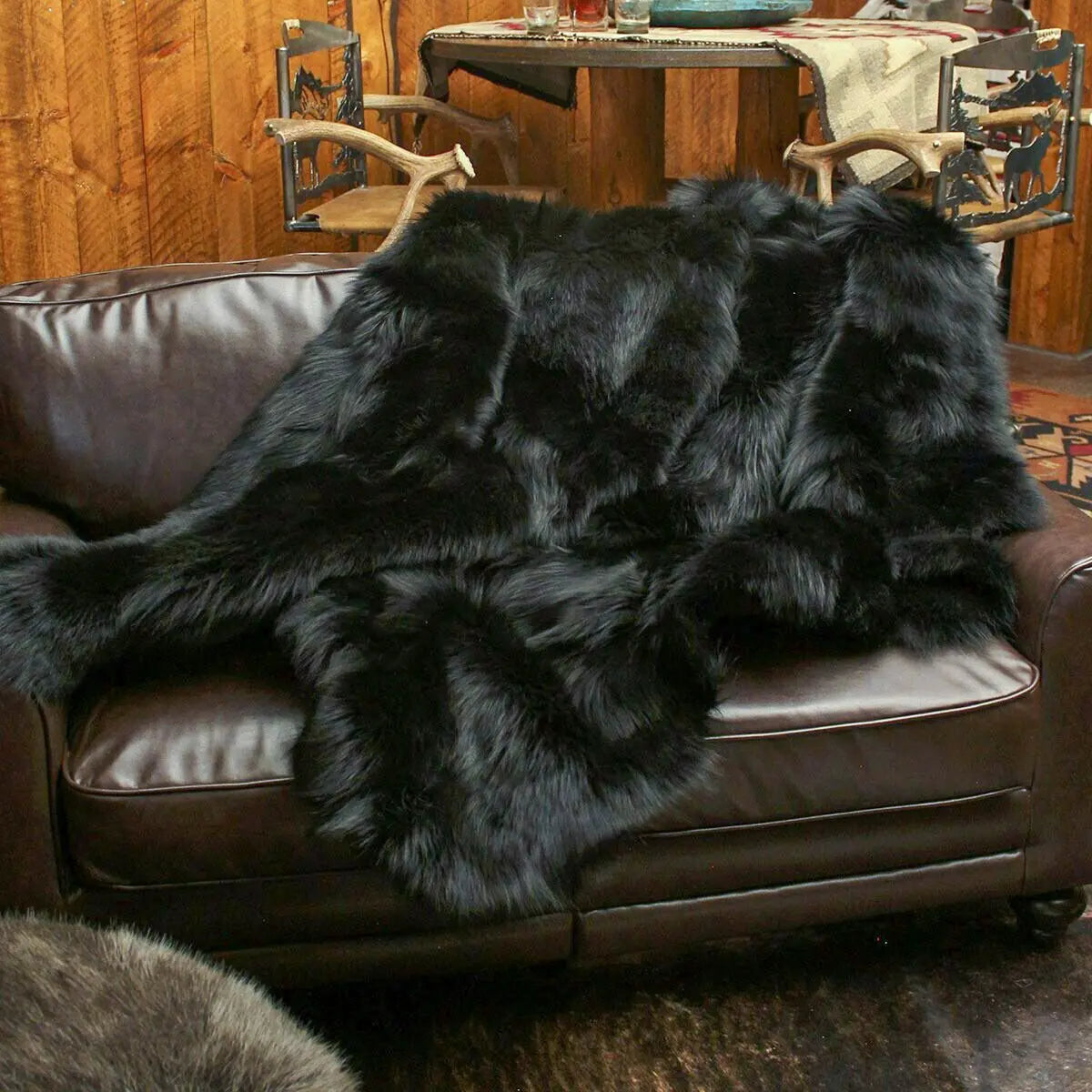 Black Bear Fur Blanket