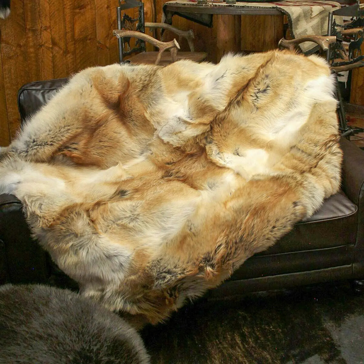 Red Coyote Fur Blanket