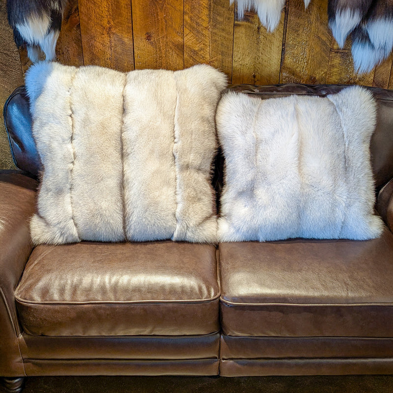 Scandinavian Blue Fox Fur Pillow