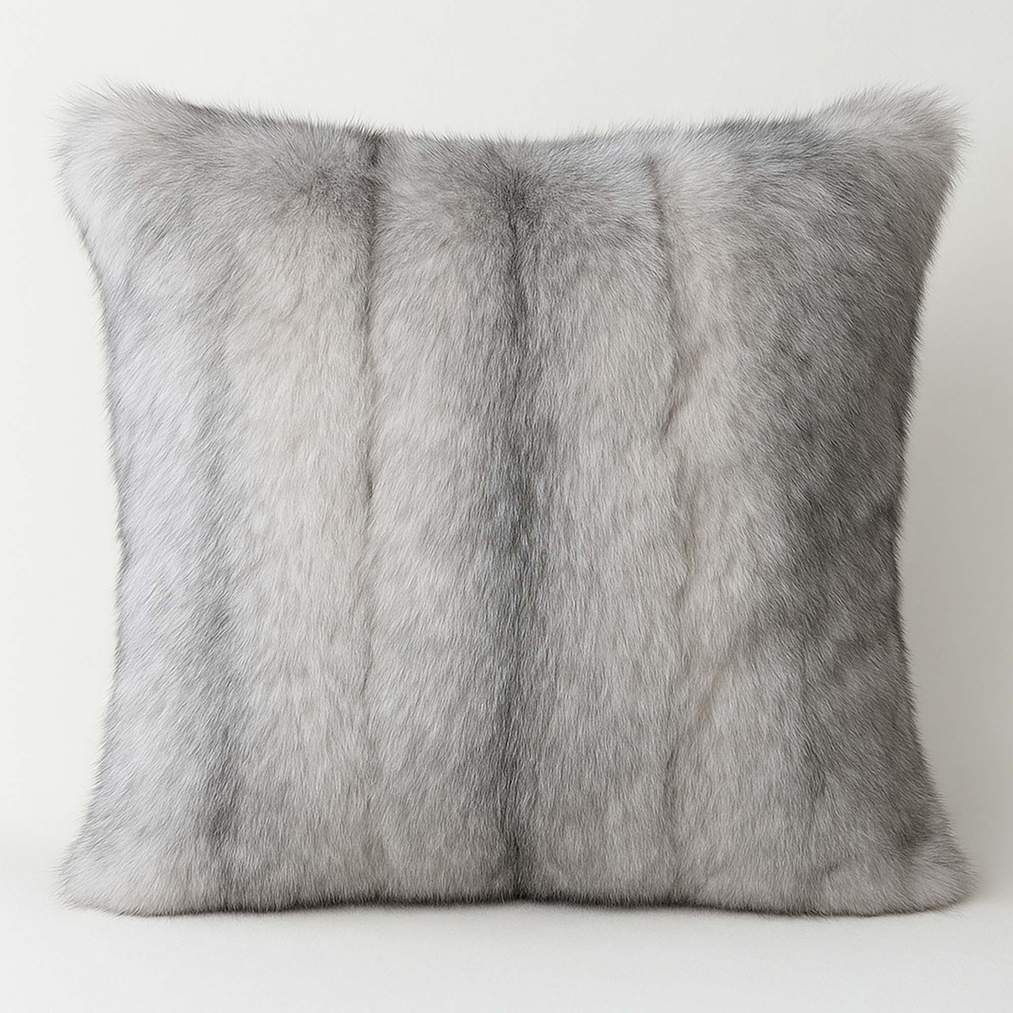 Scandinavian Blue Fox Fur Pillow
