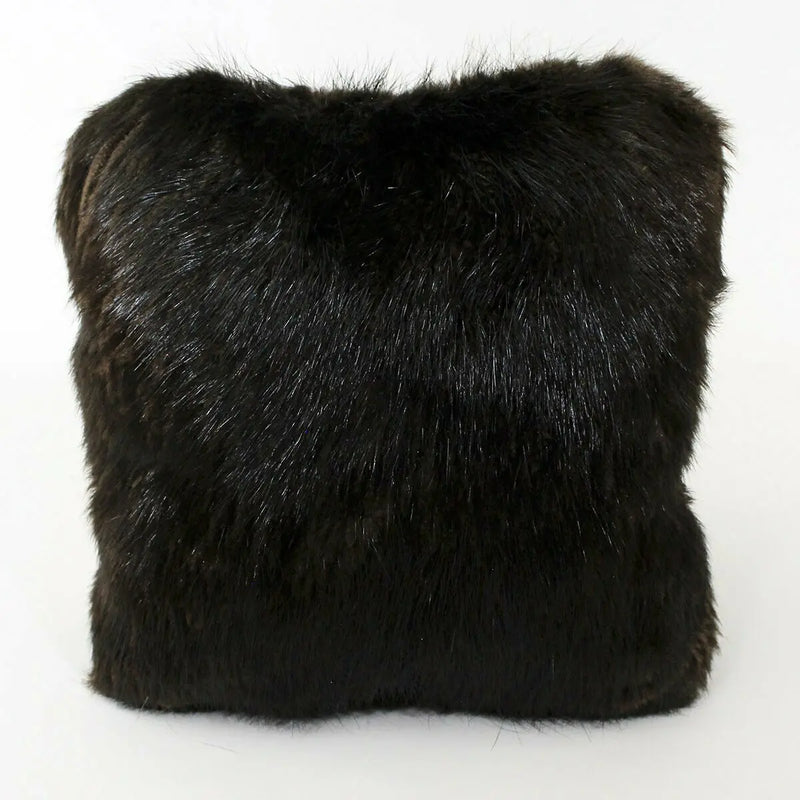 Black Longhair Beaver Fur Pillow