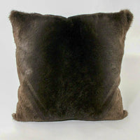 brown beaver fur pillow