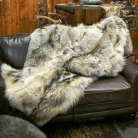 Custom Arctic Wolf Fur Blanket True North Furs