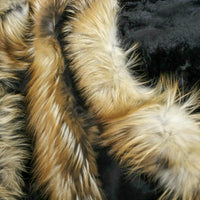 black beaver fur blanket with red fox trim