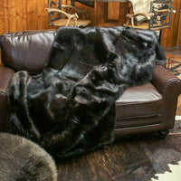 black longhair beaver fur blanket