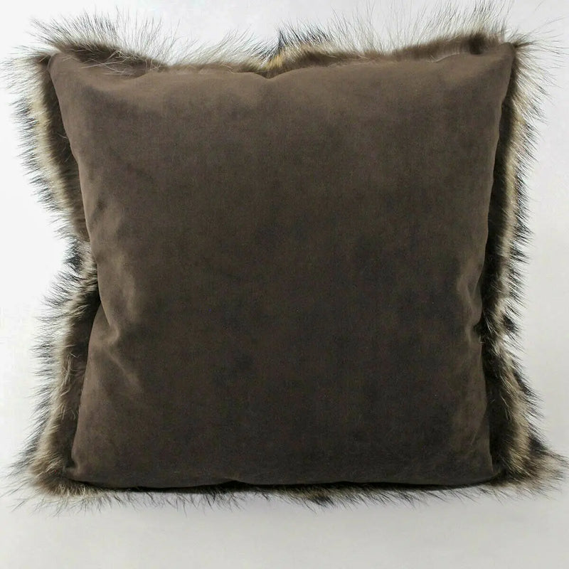 Canadian Raccoon Fur Pillow back