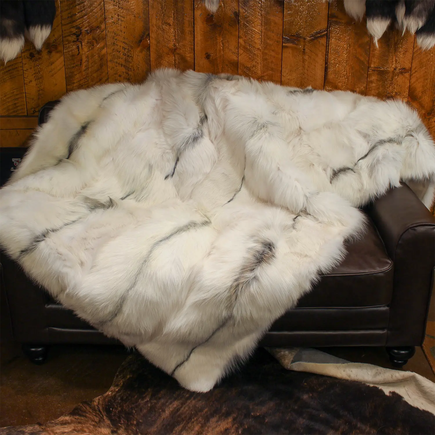Marble Fox Fur Blanket