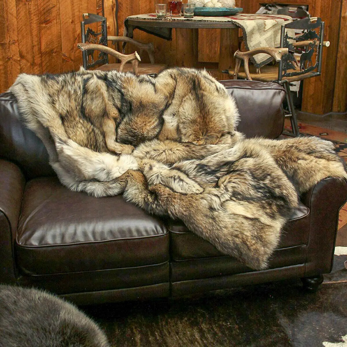 North Eastern Coyote Fur Blanket