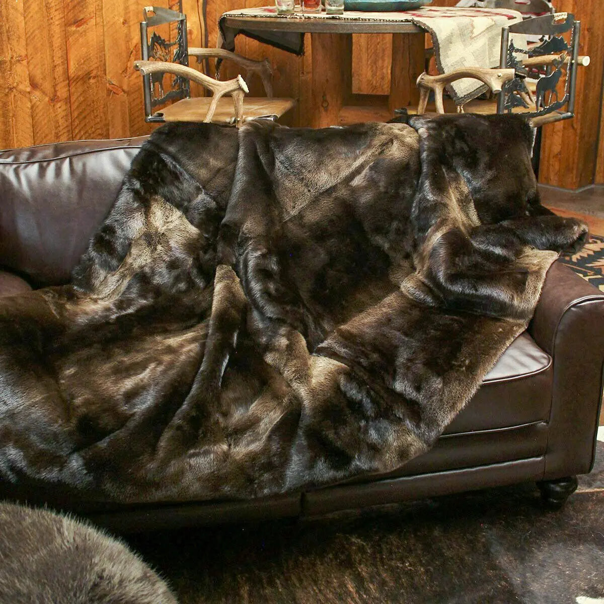 Fur pelt blanket sale