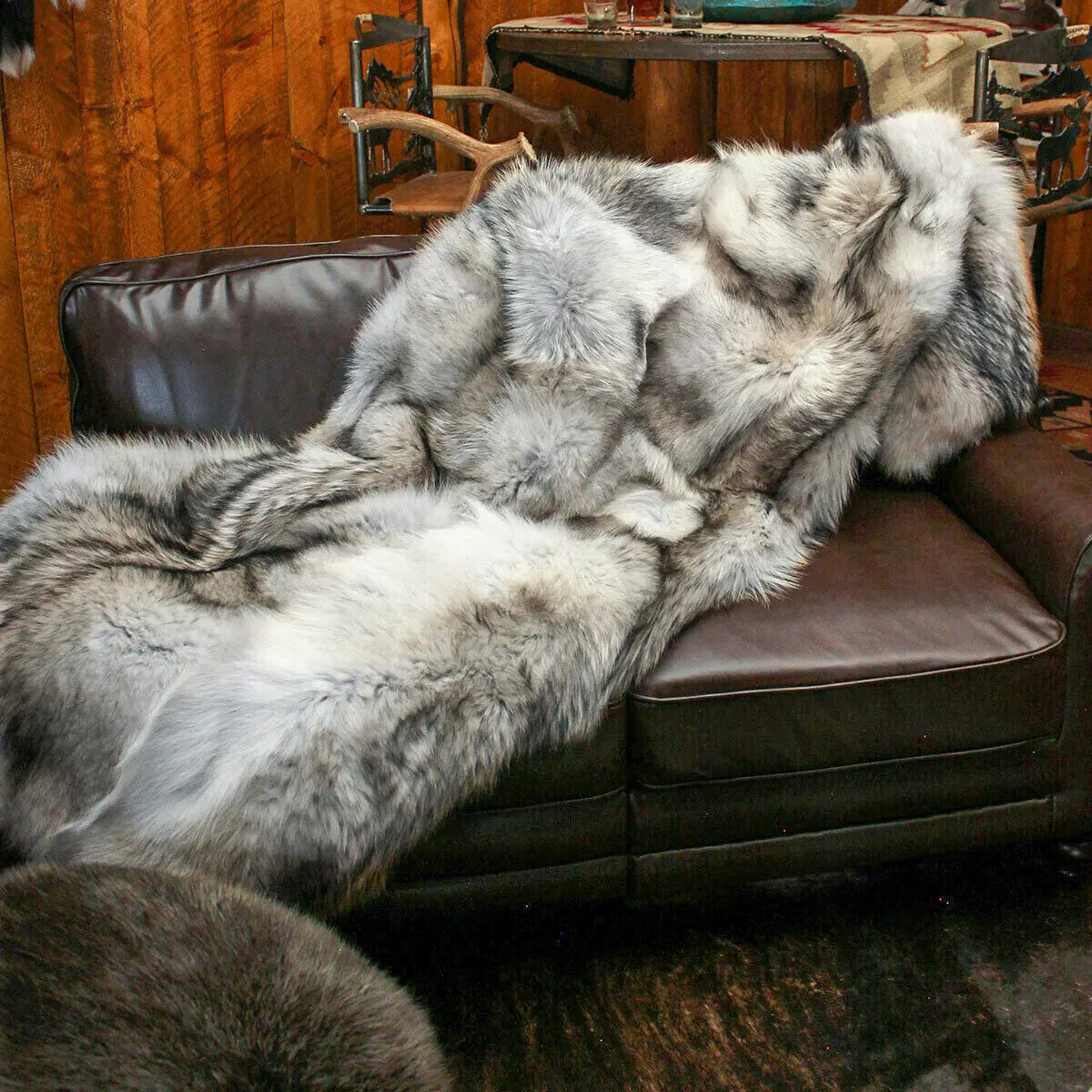 One of a Kind Arctic Wolf Fur Blanket True North Furs