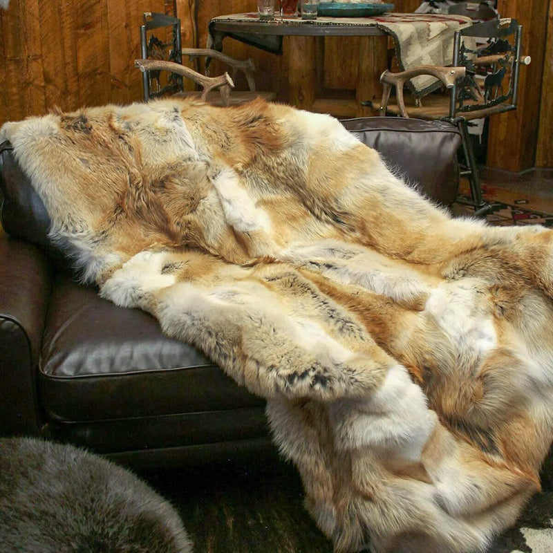 Red Coyote Fur Blanket