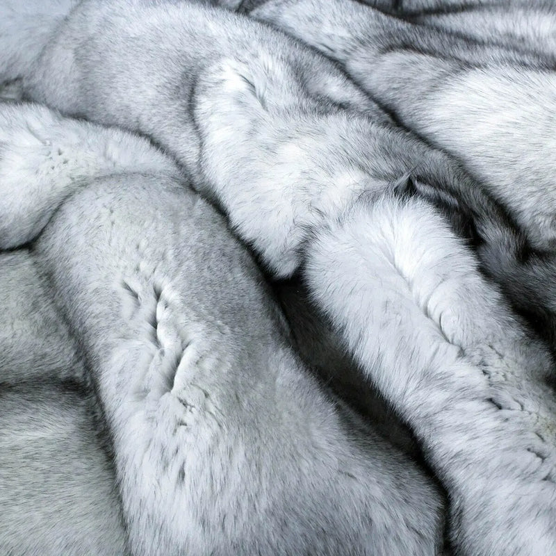 Scandinavian Blue Fox Fur Blanket