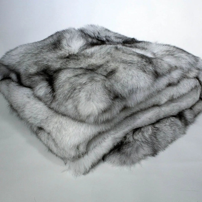 Scandinavian Blue Fox Fur Blanket