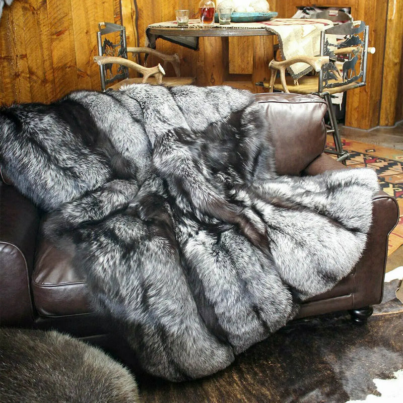 Scandinavian Silver Fox Fur Blankets & Throws – True North Furs