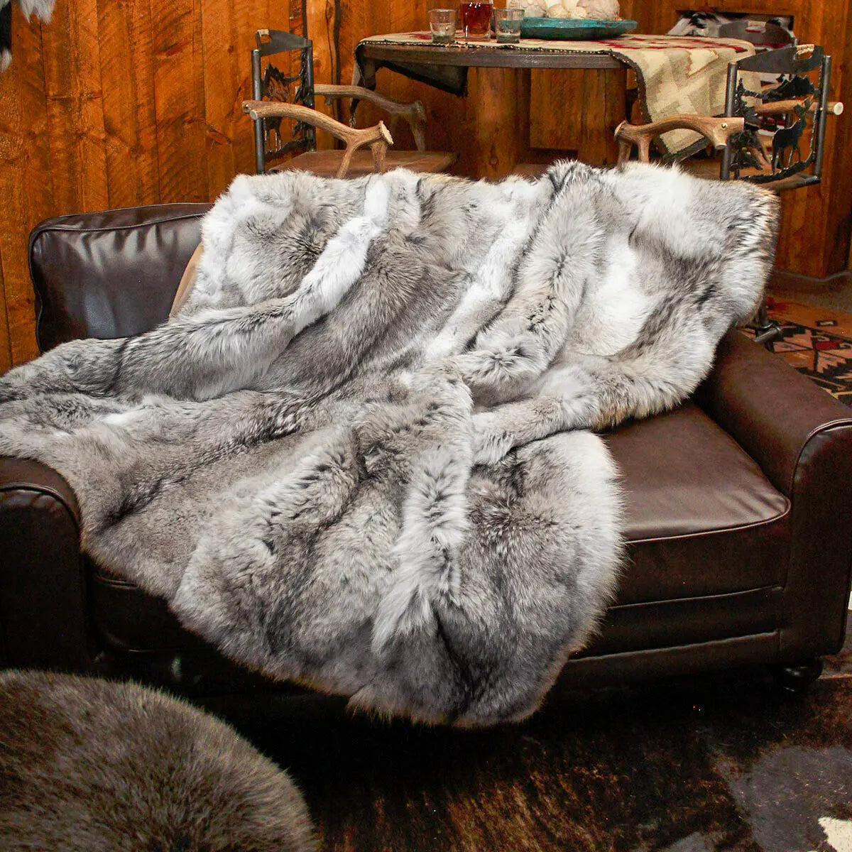 Western Coyote Fur Blanket