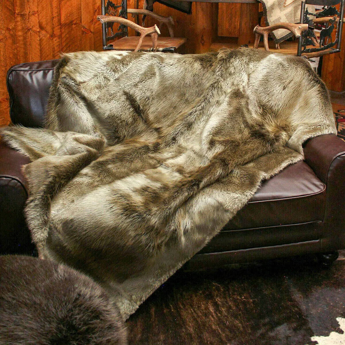 Silver Blond Beaver Fur Blanket