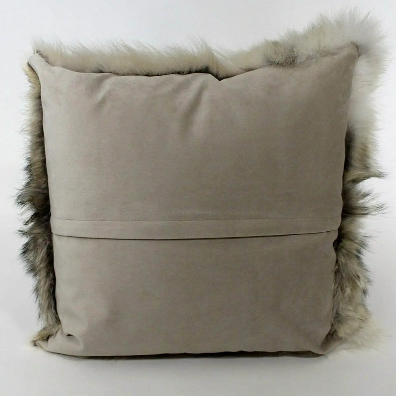 Western Coyote Fur Pillow back